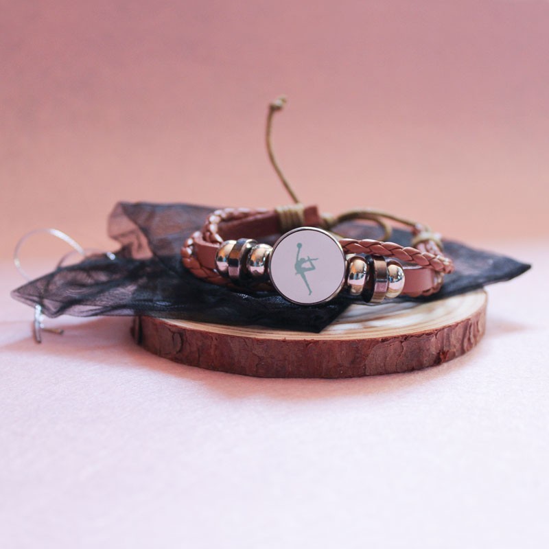 Pulsera de cuero de gimnasia rítmica Dreams