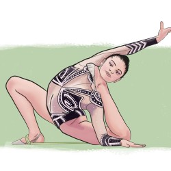 Lamina print de la gimnasta  Alina Kabaeva con cuerda en 2001