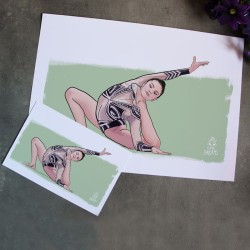 Lamina print de la gimnasta  Alina Kabaeva con cuerda en 2001