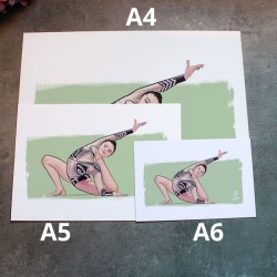 Lamina print de la gimnasta  Alina Kabaeva con cuerda en 2001