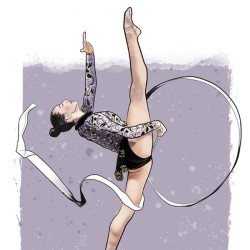 Lamina print de la gimnasta  Alba Bautista con cinta