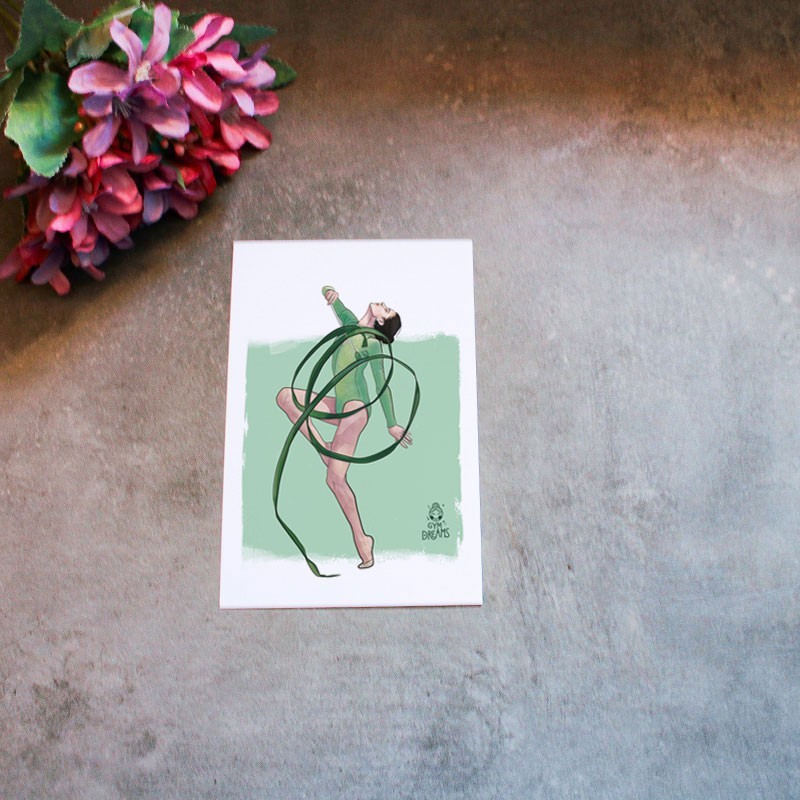 Lámina, print de la gimnasta  Diana Popova con cinta