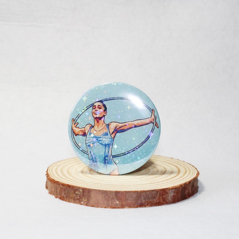 Espejo  con ilustración de la gimnasta sofia Raffaeli