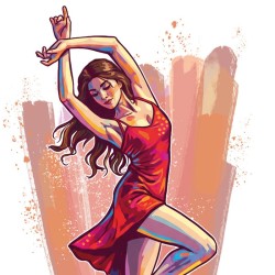 Lámina print de danza "zapatillas rojas"