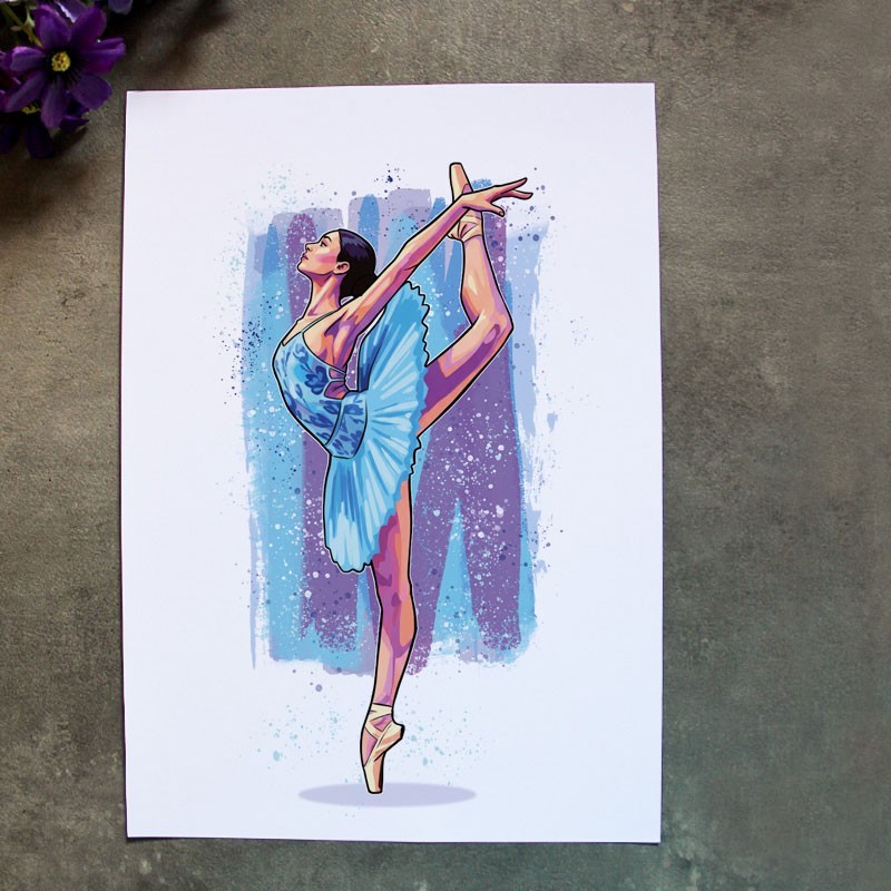 Lámina print de danza y ballet "zapatillas rojas"