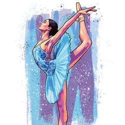 Lámina print de danza y ballet "zapatillas rojas"