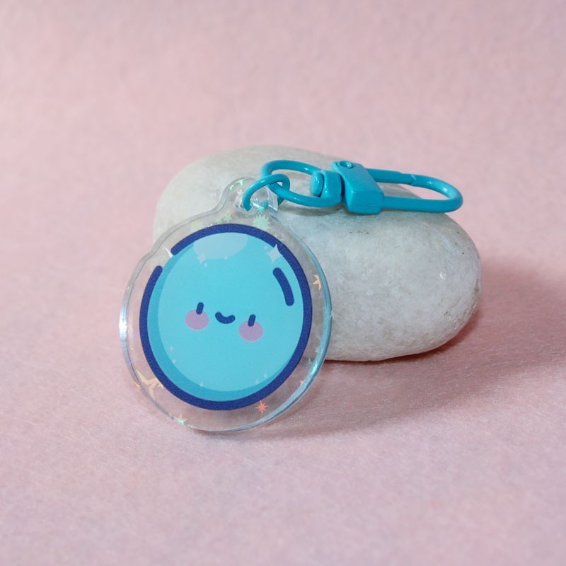 Llavero de pelota de gimnasia rítmica azul